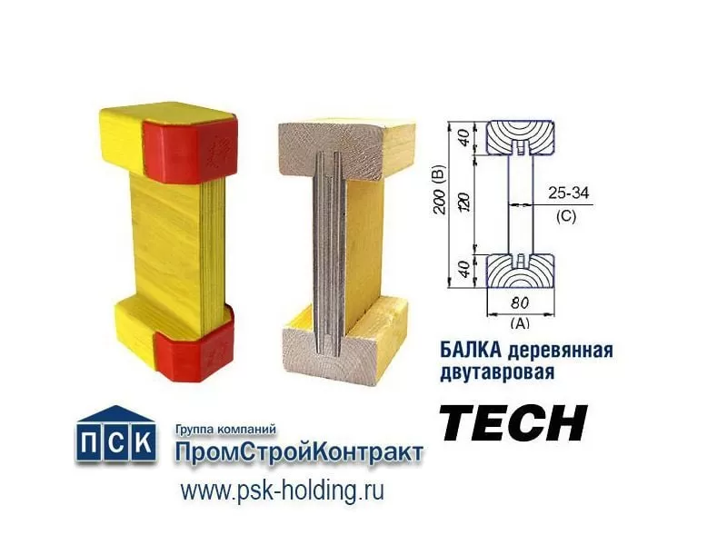 Балка двутавровая с заглушками «TECH» L=3,0 м