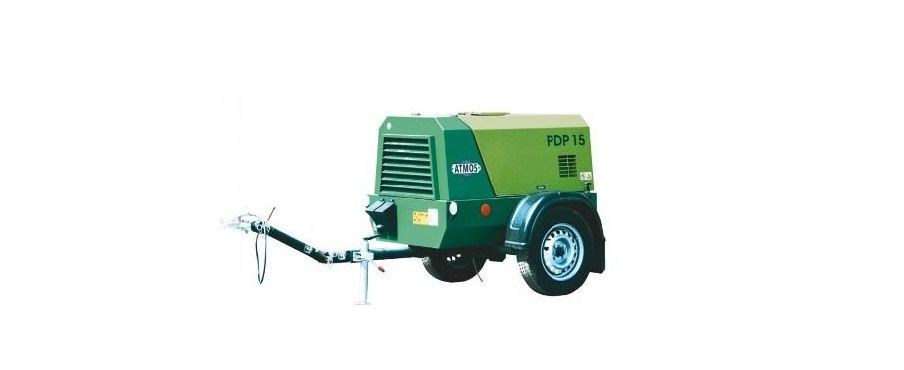 Дизельный винтовой компрессор ATMOS PDP 15 (на шасси, 17 кВт, 7 бар)