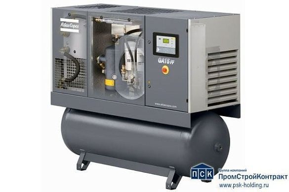 Стационарный винтовой компрессор Atlas Copco GA 15 кВт - 10 Бар
